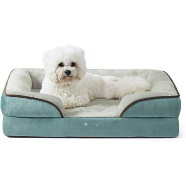 Plush Supportive Dog Bed With Bolstered Sides