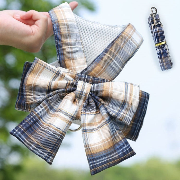 Plaid Harness Dress With Matching Leash