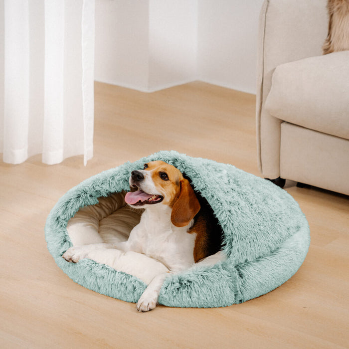 Plush Semi Enclosed Pet Nest Bed