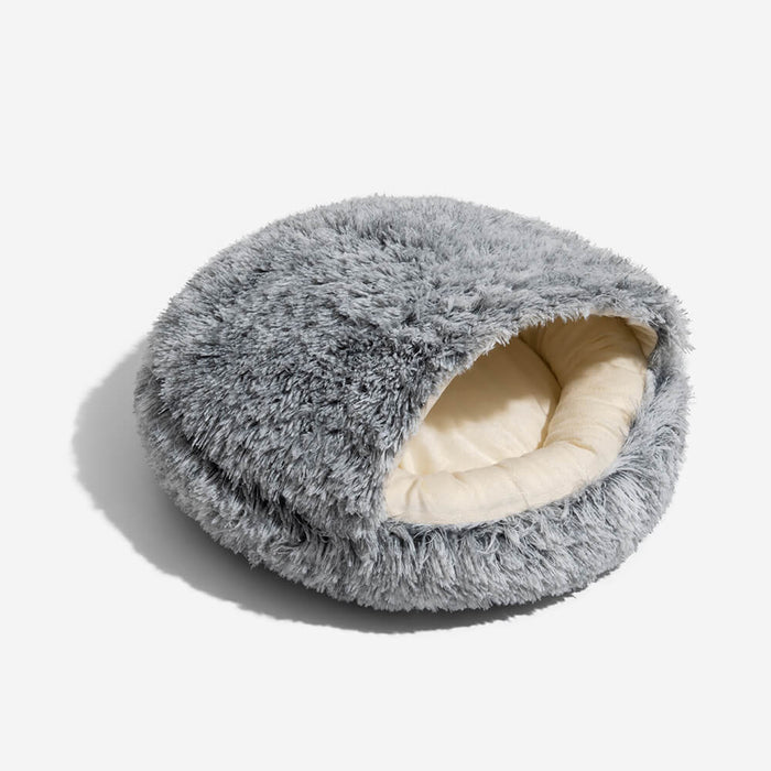 Plush Semi Enclosed Pet Nest Bed