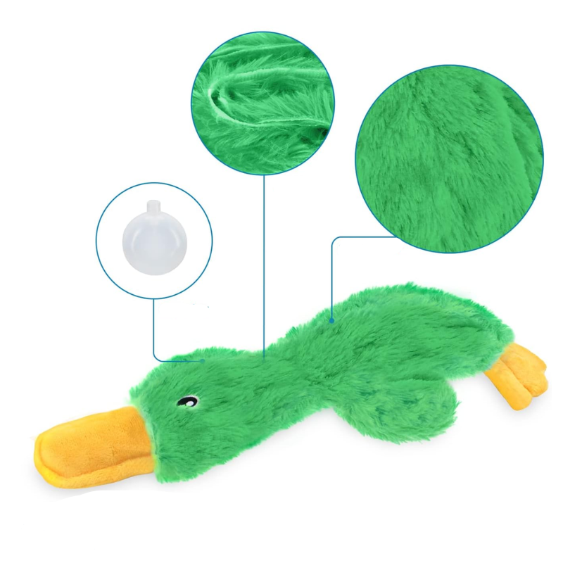 Crinkle Duck Shaped Dog Toy  With Squeaker