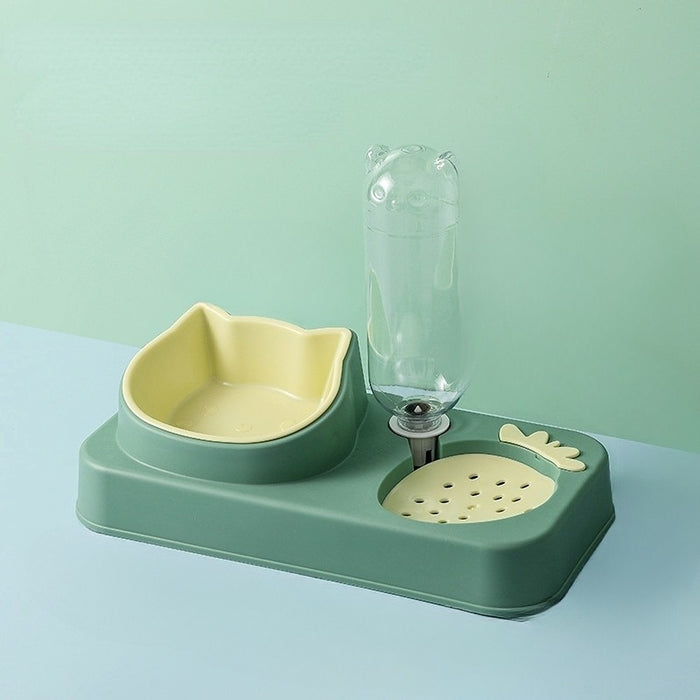 Food Bowl With Water Fountain For Pets