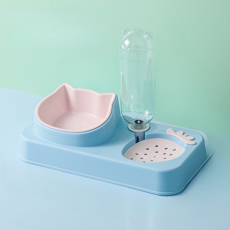 Food Bowl With Water Fountain For Pets