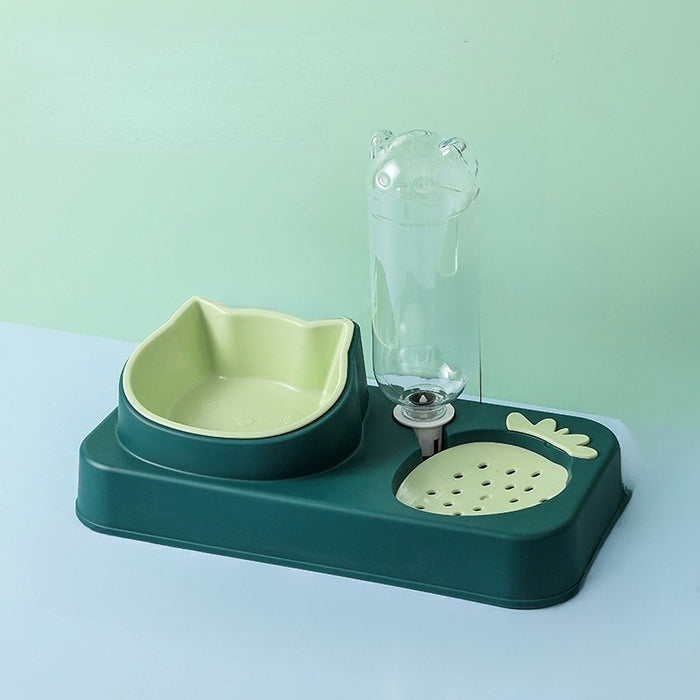 Food Bowl With Water Fountain For Pets