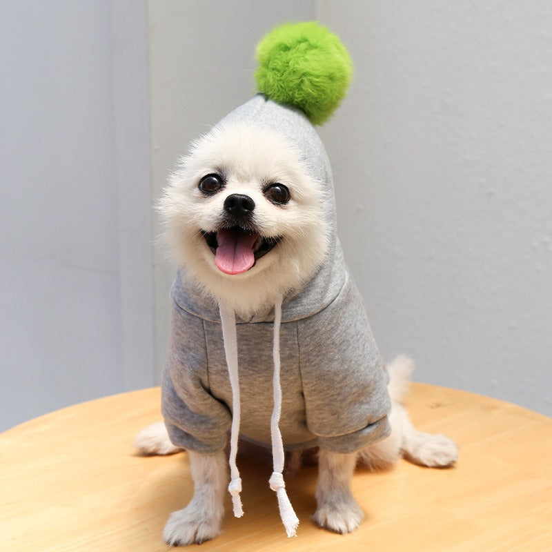 Warm Fleece Printed Hoodies For Small Dogs