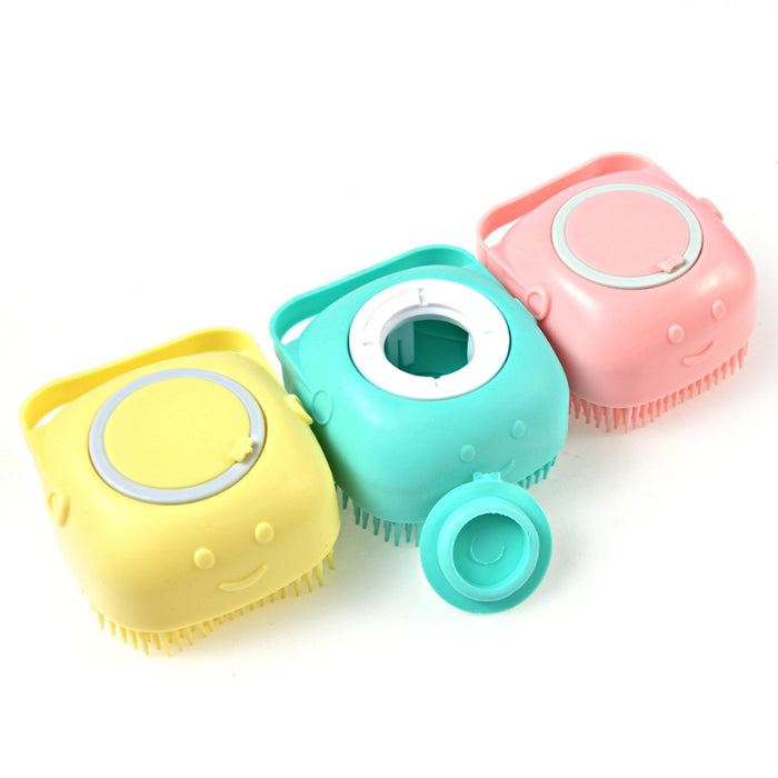 Dog Bath Brush Silicone Comb With Shampoo Box