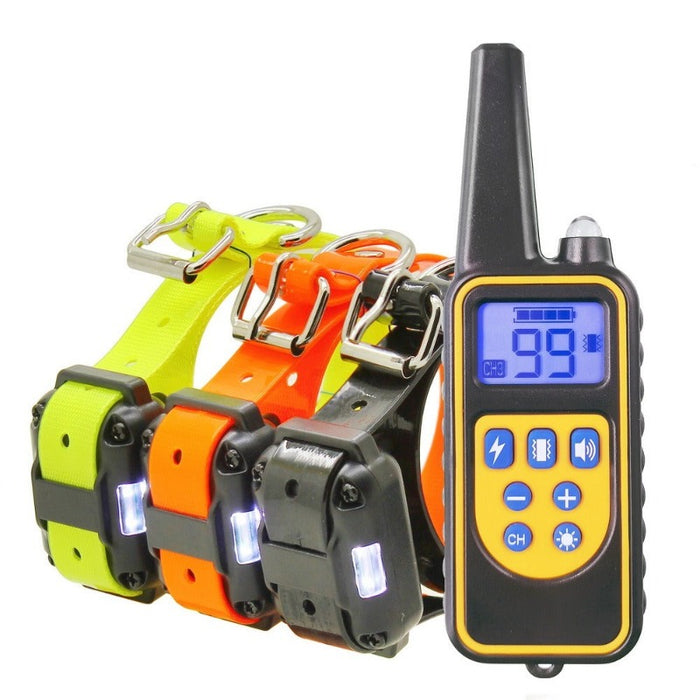 Rechargeable Waterproof Electric Dog Training 3 Collars With LCD Display