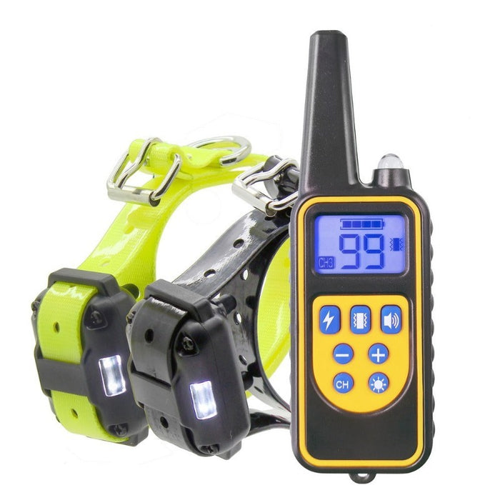 Rechargeable Waterproof Electric Dog Training 2 Collars With LCD Display