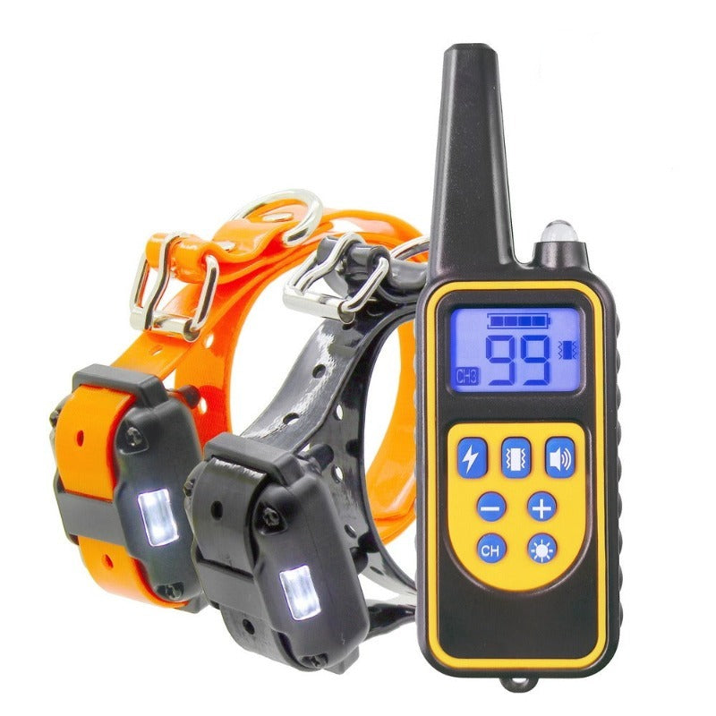 Rechargeable Waterproof Electric Dog Training 2 Collars With LCD Display