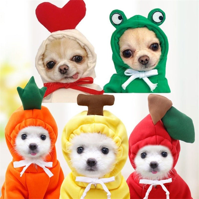 Warm Fleece Fruit Design Hoodies For Small Dogs
