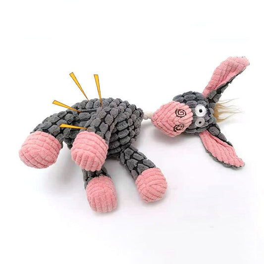 Donkey Shaped Corduroy Chew Toy For Dogs
