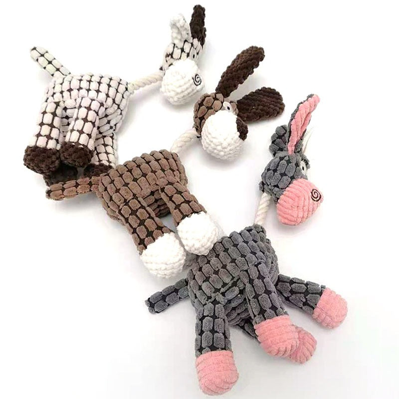 Donkey Shaped Corduroy Chew Toy For Dogs